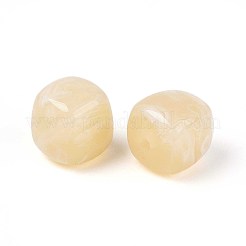 不透明なアクリルビーズ  正方形  古いレース  17x16x16mm  穴：2.7mm&nbsp;OACR-ZX006-33A
