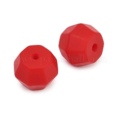 シリコンビーズ  ポリゴン  多面カット  レッド  11x15mm  穴：2mm&nbsp;SIL-E011-01D