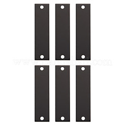 長方形のアルミニウムコネクタチャーム  ブラック  50x13x1.5mm  穴：3mm&nbsp;FIND-WH0126-504