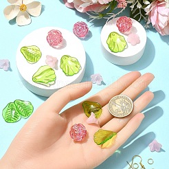 DIY 花の葉のアクリルダングルイヤリングジュエリー作成キット  ミックスカラー  2~40x1.5~20.5x0.3~16.5mm  穴：1.8~2.5mm&nbsp;DIY-YW0010-07