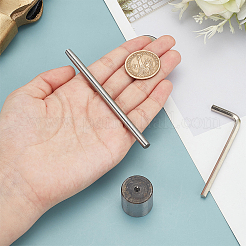 鋼革パンチャー穴あけ工具  レザーベルトのグロメットアイレット取り付け用  ステンレス鋼色  2.1x2.5cm&nbsp;AJEW-WH0471-153A