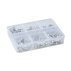 6 スタイル チベットスタイル合金ビーズ  花  アンティークシルバー  6.5~10x7~10x3~5mm  穴：0.8~2mm&nbsp;FIND-FS0002-50