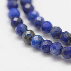 天然石ラピスラズリビーズ連売り  多面カット  ラウンド  2mm  穴：0.5mm  約178個/連  36~37cm&nbsp;G-K182-2mm-04