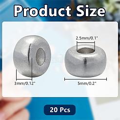 スターリングシルバースペーサービーズ20個925個  ロンデル  銀  5x3mm  穴：2.5mm&nbsp;STER-AR0001-24