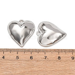 バレンタインデー 304 ステンレススチールペンダント  ハートチャーム  ステンレス鋼色  22.5x21x6mm  穴：2mm&nbsp;STAS-C184-09P