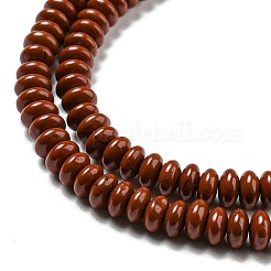 天然石レッドジャスパービーズ連売り  ロンデル  4~5x2~2.5mm  穴：1.2mm  約150個/連  15.16''（38.5センチメートル）&nbsp;G-K343-C07-01