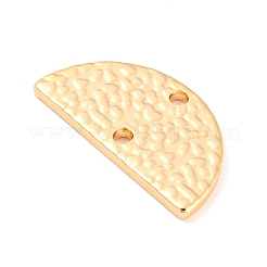 真鍮製コネクタチャーム  テクスチャ  半円リンク  18KGP本金メッキ  8x15.5x1mm  穴：1.2mm&nbsp;X-KK-M261-01G