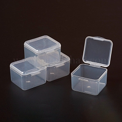 プラスチックビーズ収納ケース  フリップトップビーズ収納  取り外し可能な  9のコンパートメント  長方形  透明  11.4x11.2x2.8cm  コンパートメント：約3.3x3.4x2.4cm  9区画/ボックス&nbsp;CON-L022-04