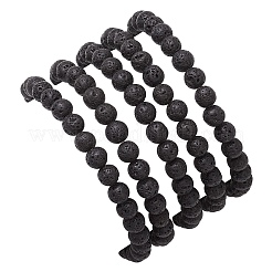 5個ラウンド天然宝石ビーズストレッチブレスレットセット男性用女性用  内径：2-1/8インチ（5.5cm）&nbsp;BJEW-JB10980
