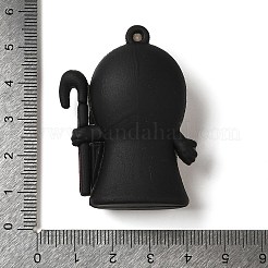 ハロウィーンテーマ PVC プラスチックペンダント  混合図形  スケルトン  48.5x37x17mm  穴：3mm&nbsp;KY-U003-02C