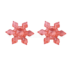 クリアアクリルコネクター  多面カット  スノーフレーク  クリスマスのために  ミックスカラー  29x7mm  穴：1.5mm  約330個/500g&nbsp;TACR-S601-M1