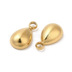 304ステンレススチールチャーム  ティアドロップチャーム  18KGP本金メッキ  10x5.5x3mm  穴：1.6mm&nbsp;STAS-H214-09G