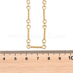 4mm 304ステンレススチール製ツイストリンクバーチェーンネックレス（女性・男性用）  イオンプレーティング（ip）  ゴールドカラー  17.91インチ（45.5cm）&nbsp;NJEW-Z115-06G