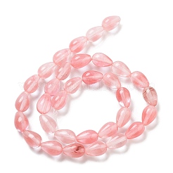 チェリークォーツガラスビーズ連売り  ティアドロップ  12x8mm  穴：1.2mm  約33~34個/連  15.16~16.54''（38.5~42センチメートル）&nbsp;G-B106-A01-02