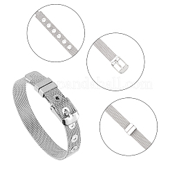 304ステンレススチール時計バンド  ベルトフィットスライドのチャームを見て  ミックスカラー  8-1/2インチ（21.5cm）  10mm  4色  1pc /カラー  4pc&nbsp;WACH-PH0001-02