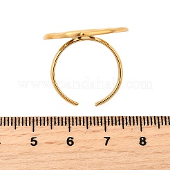 女性用304ステンレススチールカフオープンリング  スパイラル  ゴールドカラー  27x23mm  内径：18mm&nbsp;RJEW-V014-10G