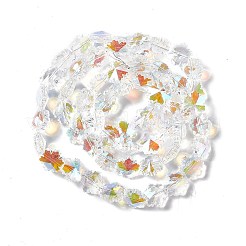 カット加工ガラスビーズ連売り  透明  スノーフレーク  14x12.5x7.5mm  穴：1.2mm  約60個/連  29.13''（74センチメートル）&nbsp;EGLA-E030-01A