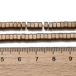 2穴電気メッキ合成非磁性ヘマタイトビーズ連売り  マット  オーバル  銅メッキ  4x2x2mm  穴：1mm  約176個/連  15.75インチ（40cm）&nbsp;G-L613-A01-01F