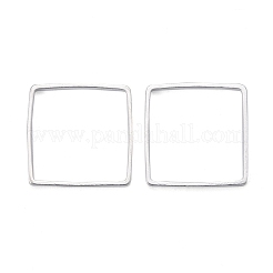 真鍮製フレームコネクター  長持ちメッキ  正方形  925銀メッキ  12x12x1mm  内径：11x11mm&nbsp;KK-Y003-01F-S