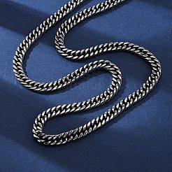 6mm 201 ステンレススチール キューバンリンクチェーンネックレス  ガンメタ色  23.86インチ（60.6cm）&nbsp;NJEW-Q013-14B