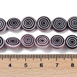 手作りランプワークビーズ連売り  ボルテックスでフラットラウンド  ロージーブラウン  10~11x4mm  穴：0.7mm  約38個/連  14.29~14.57''（36.3~37センチメートル）&nbsp;LK-R004-49H