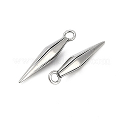 316サージカルステンレスペンダント  コーンチャーム  アンティークシルバー  27.5x5.5mm  穴：2.6mm&nbsp;STAS-G349-32AS