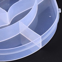 5グリッド透明プラスチックボックス  小さなジュエリーやビーズ用の唇形のビーズ容器  ホワイトスモーク  12.2x18.1x2.5cm  内径：30.5x110.5x22mm、47x87x22mm、71x88x22mm&nbsp;CON-B009-05