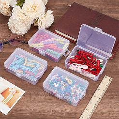 透明プラスチック収納ボックス12個  ヒンジ付き蓋付き長方形ビーズ容器  透明  11x7.5x3.1cm  内径：9.5x7のCM&nbsp;CON-CN0001-43