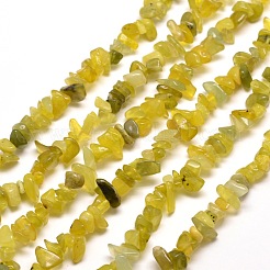 天然オリーブ翡翠チップビーズ連売り  5~8x5~8mm  穴：1mm  約31.5インチ&nbsp;G-M205-30