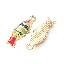 合金エナメルチャーム  魚のチャーム  ラックめっき  ゴールドカラー  26.5x10x4mm  穴：1.6mm&nbsp;AL-CBA7256-13G