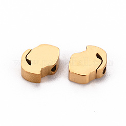 304ステンレススチールビーズ  レーザー切断  女の子  18KGP本金メッキ  10x8x3mm  穴：1.5mm&nbsp;STAS-T052-33G