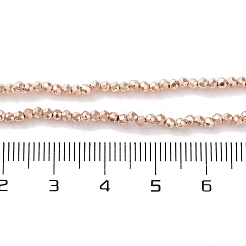 電気メッキビーズ連売り  多面カット  ラウンド  ローズゴールドメッキ  2x2mm  穴：0.5mm  約186~209個/連  13.78~16.14''（35~41センチメートル）&nbsp;X-EGLA-H104-01B