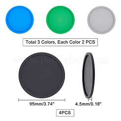 シリコンカップマット  フラットラウンド  ミックスカラー  95x4.5mm  10個/セット&nbsp;SIL-SD0001-01