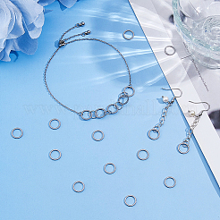 304ステンレススチール製リンキングリング100個  ニッケルフリー  丸いリング  ステンレス鋼色  10x0.8mm&nbsp;STAS-DC0017-10