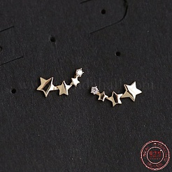 ロジウムメッキ 925 スターリングシルバー シルバー スター スタッド ピアス  女の子の女性のための可憐な小さなイヤリング  プラチナ&nbsp;STER-BB71180-A