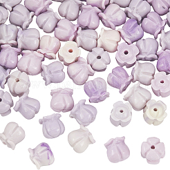 2連売り合成サンゴ染め彫刻ビーズ連売り  花  アザミ  7.5~8x8~8.5x8~8.5mm  穴：1.4mm  約45個/連  14.09''（35.8センチメートル）&nbsp;SHEL-PA0001-07