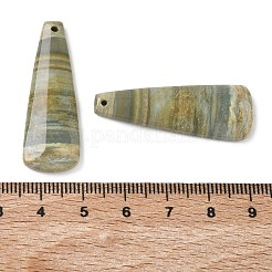 天然インド産グリーンラインジャスパーペンダント  マッチする幾何学的なチャーム  台形チャーム  38.5~39x13.5~14x4.5mm  穴：1.2mm&nbsp;G-Z151-02A