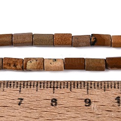 天然石ピクチャージャスパービーズ連売り  六角柱  5~7.5x3.5~4.5mm  穴：0.6~0.8mm  約57~64個/連  14.76~15.55インチ（37.5~39.5cm）&nbsp;GG-N002-01A-13