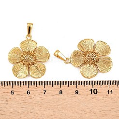 304ステンレススチールペンダント1個  花のチャーム  ゴールドカラー  29.5x26.5x5mm  穴：7x3mm&nbsp;STAS-FS0001-33B