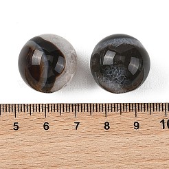 天然瑪瑙球ビーズ  スムーズなラウンド  穴なし/ドリルなし  染め＆加熱  ブラック  20mm&nbsp;GG-D003-A11-01