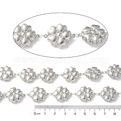 304ステンレススチールフラワーリンクチェーン  ハンダ付け  スプールで  ステンレス鋼色  21x16.5x6.5mm  約5m /ロール&nbsp;CHS-Z004-27P