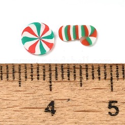 クリスマスのテーマ手作りポリマー粘土カボション  フラットラウンド  フラットラウンド  4-6x3.5-6x0.5-4mm&nbsp;CLAY-Q004-26A