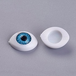 クラフトプラスチック人形の眼球  ハロウィンホラー小道具  ドジャーブルー  10.5x14x6mm&nbsp;DIY-WH0057-A04
