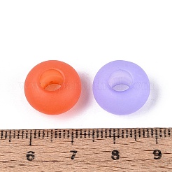 つや消し透明アクリル製ヨーロピアンビーズ  ロンデル  大穴ビーズ  ミックスカラー  13.5~14x8~8.5mm  穴：5.5mm  約549個/500g&nbsp;OACR-Q200-21
