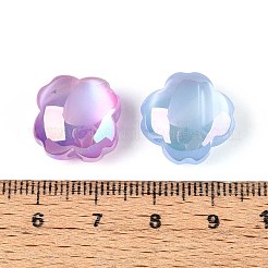 Uvメッキ樹脂ビーズ  模造キャットアイ  虹色の  クローバー  多面カット  ミックスカラー  14.5x14.5x9mm  穴：2~2.5mm&nbsp;RESI-N048-08