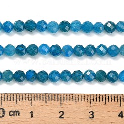 天然石アパタイトビーズ連売り  ラウンド  多面カット  4mm  穴：0.7mm  約95~97個/連  15.08''~15.35''（38.3~39センチメートル）&nbsp;G-Z106-A01-4mm