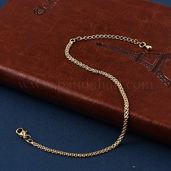 女性用真鍮ロープチェーンブレスレット  長持ちメッキ  901ステンレススチール留め具  鉛フリー＆カドミウムフリー  18KGP本金メッキ  6-1/2インチ（16.5cm）&nbsp;BJEW-G735-08G
