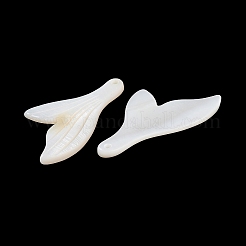 天然淡水シェルのペンダント  フィッシュテールチャーム  ゴーストホワイト  44~45x24.5x2~3mm  穴：1.6mm&nbsp;BSHE-Z003-26