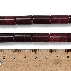 天然の天然翡翠ビーズ連売りを染めた  コラム  パープル  16x8.5mm  穴：1.5mm  約23個/連  14.96インチ（38cm）&nbsp;G-C285-B01-01D