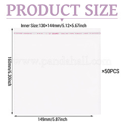 50 個の長方形 opp セロハン袋  トップセルフシールバッグ  透明  16x14.9x0.01cm  インナーサイズ：13x14.4センチメートル&nbsp;OPC-TADJ0001-08A
